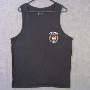 Quiksilver Shirt Mens Large Black Hawaii 2018 Tank Top Big Wave Surf Graphic Tee